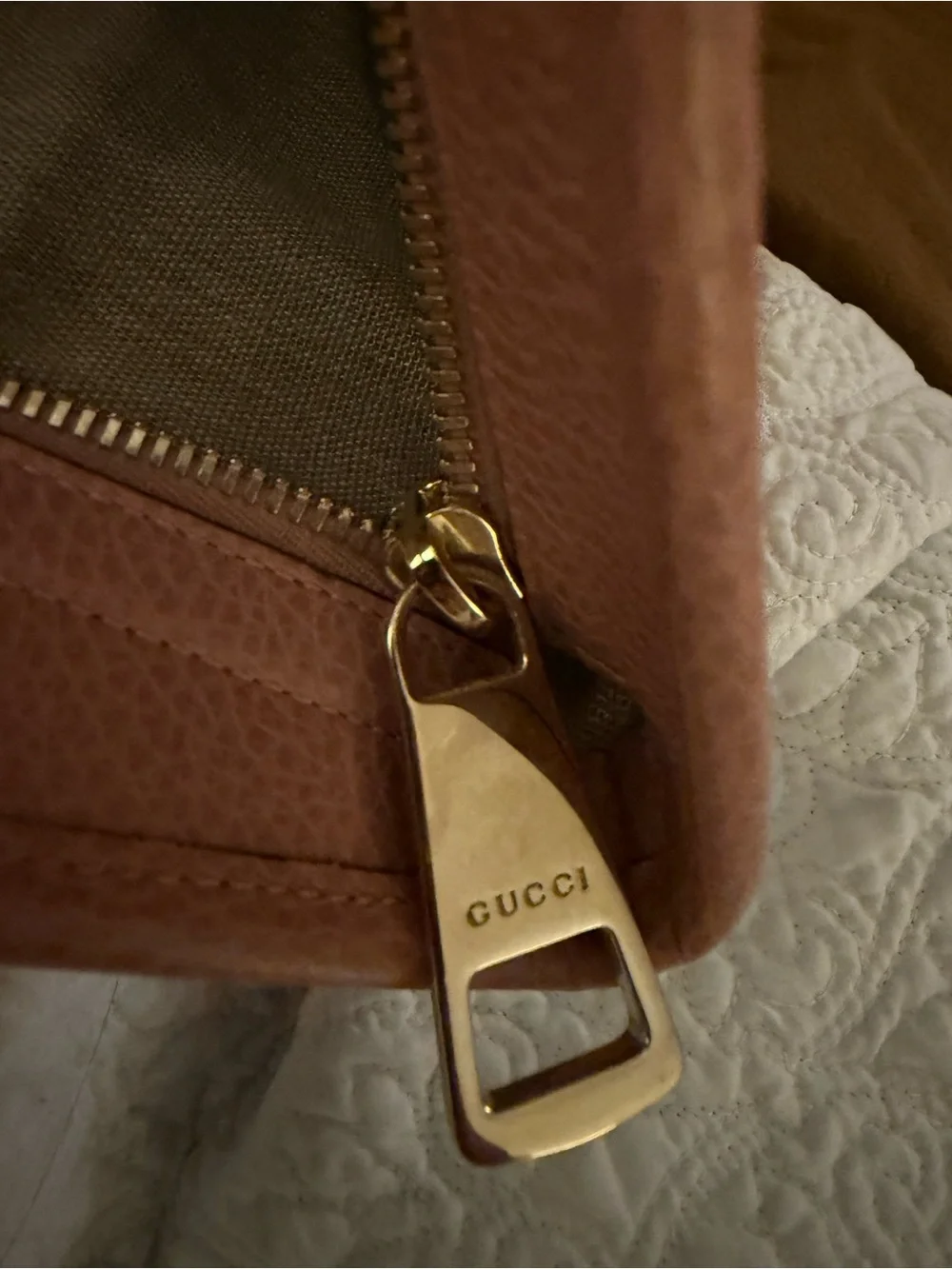 Gucci Bree GG Canvas Tote with Pink Leather Trim